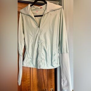 Puma Pale Green/Blue Nylon Windbreaker Jacket, size large